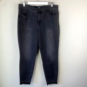 NYDJ Ami Skinny Black Raw Hem Jeans 16W